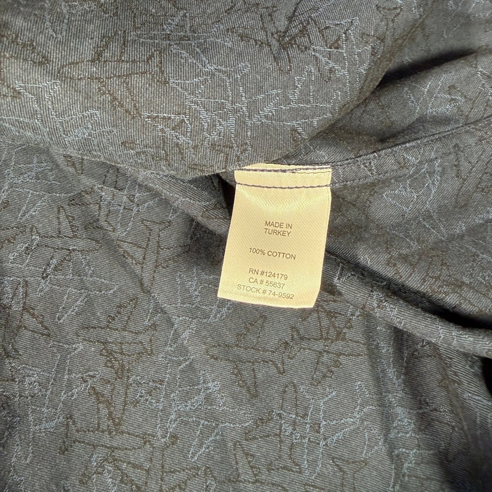 Johnston & Murphy Mens XXL Navy Blue Airplane Print Premium Cotton Button Shirt - Picture 6 of 9